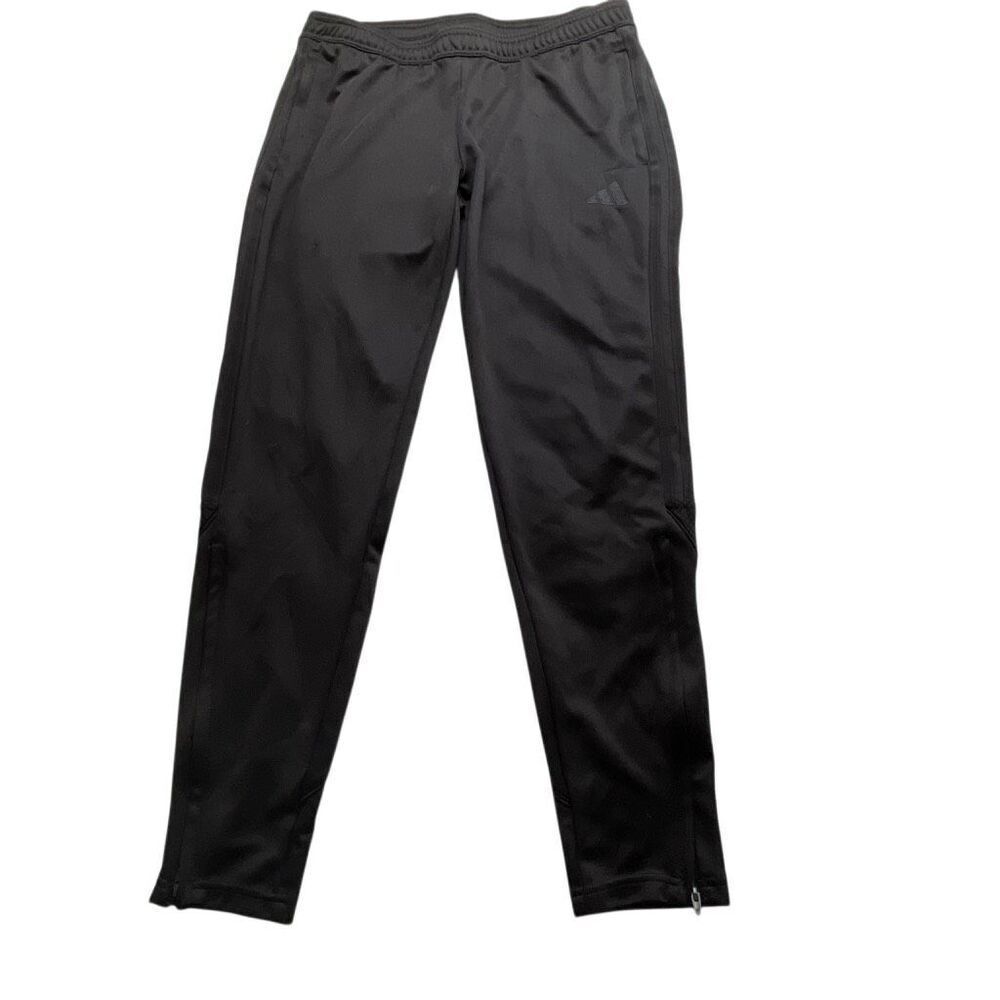 Adidas All Black Climalite Tiro Soccer Pants Ankle Side Zip - Size Large